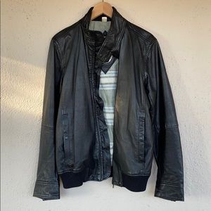 Diesel Men’s Leather Aviator/Bomber Jacket